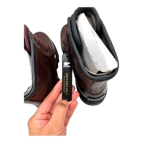 Sorel Mad Brick Six Chukka Waterproof Leather Rain Boots Redwood NIB Mens - Picture 8 of 16